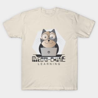 Meow-chine Learning, Brown Cat With Laptop T-Shirt